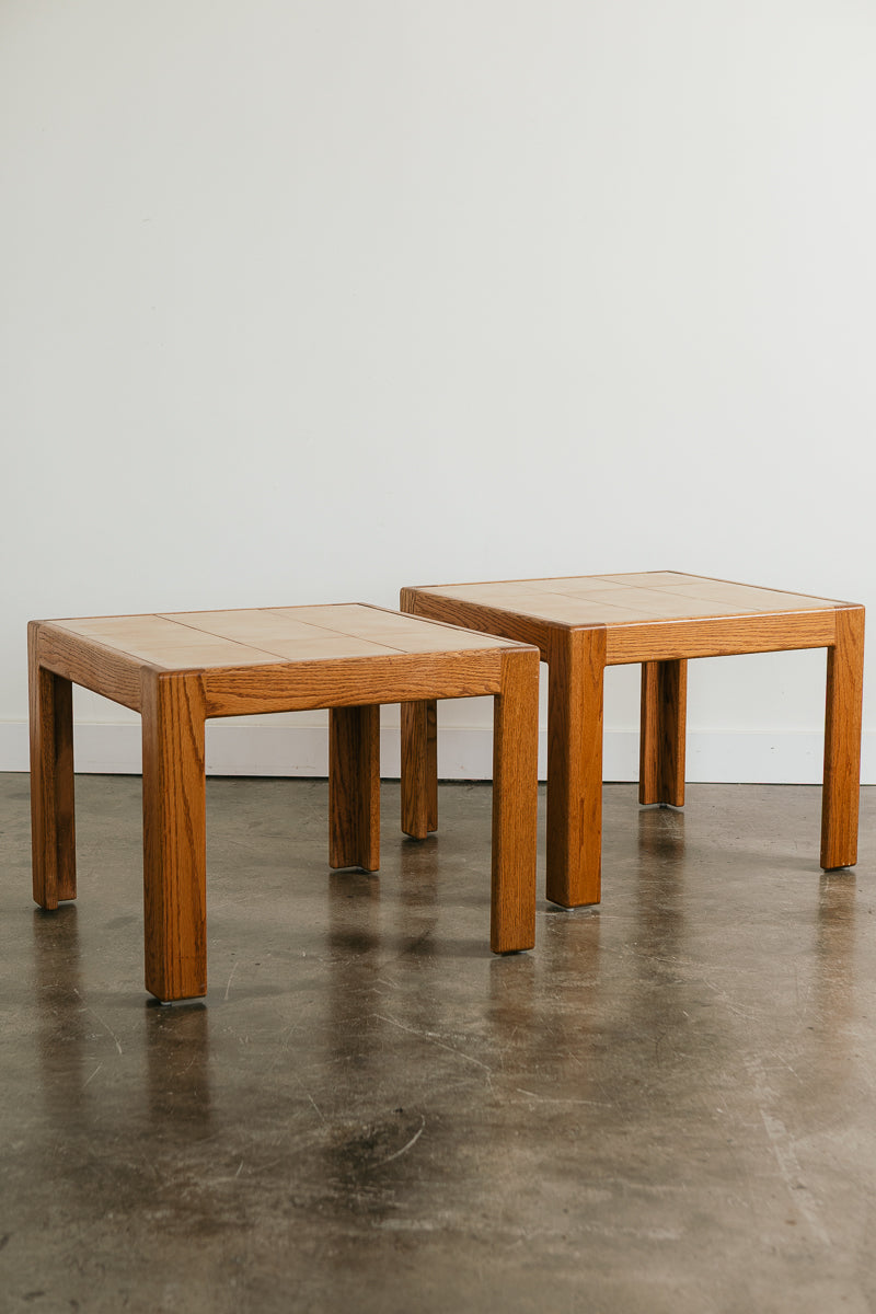 Oak Tiled End Tables