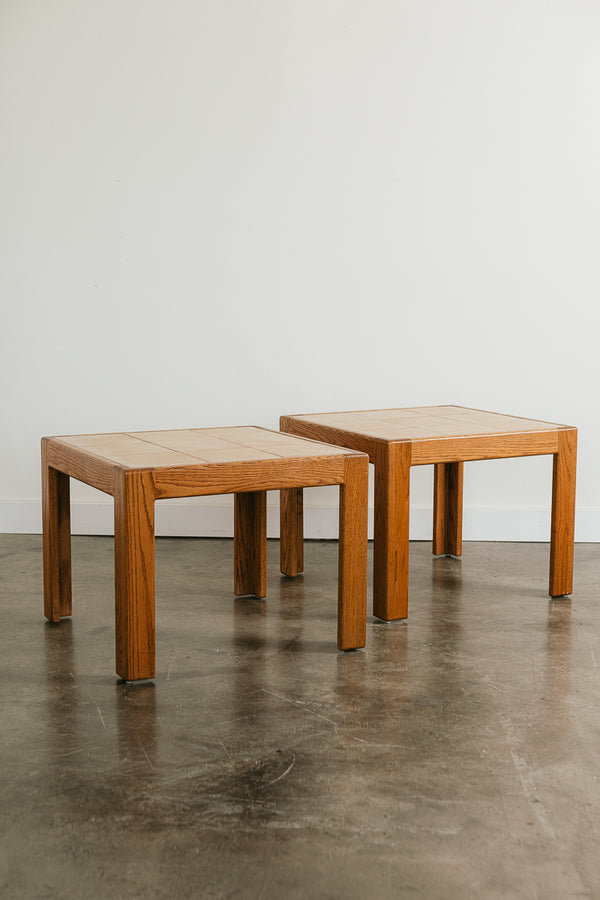 Oak Tiled End Tables