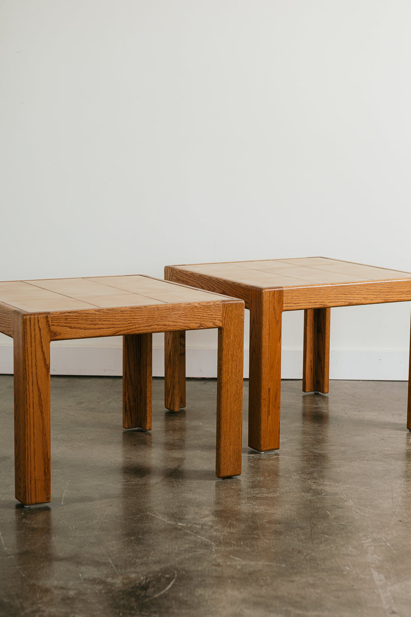 Oak Tiled End Tables