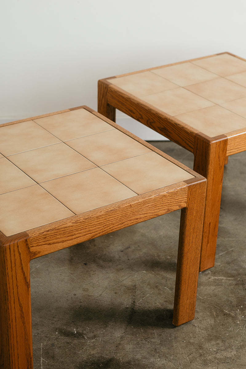 Oak Tiled End Tables