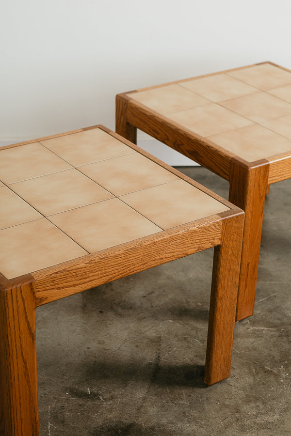 Oak Tiled End Tables