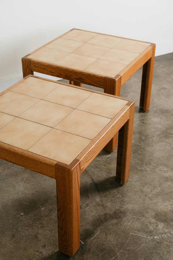 Oak Tiled End Tables