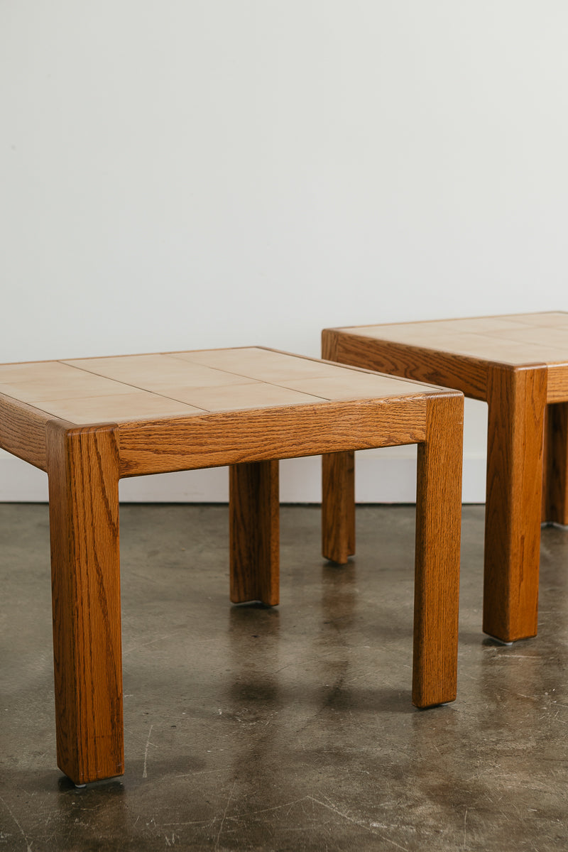 Oak Tiled End Tables