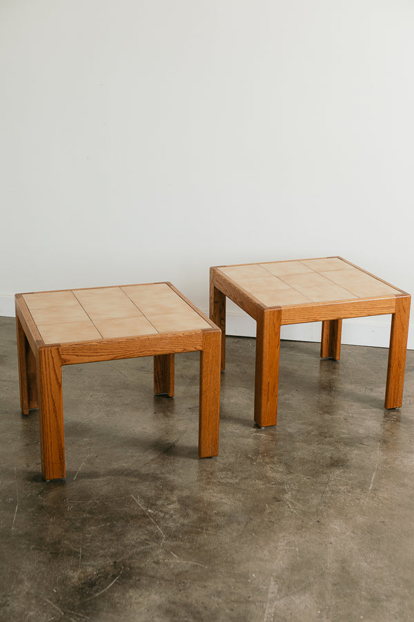 Oak Tiled End Tables