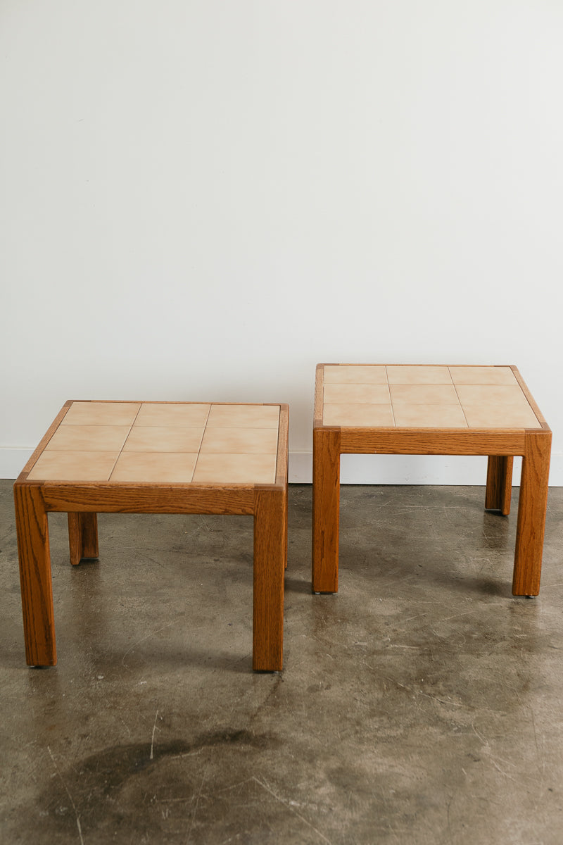 Oak Tiled End Tables