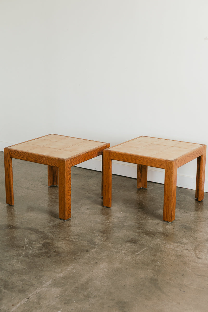 Oak Tiled End Tables