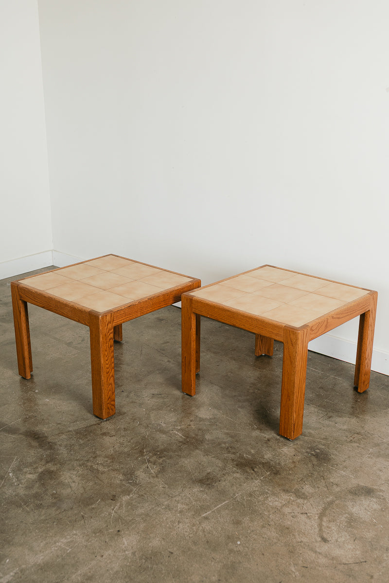 Oak Tiled End Tables