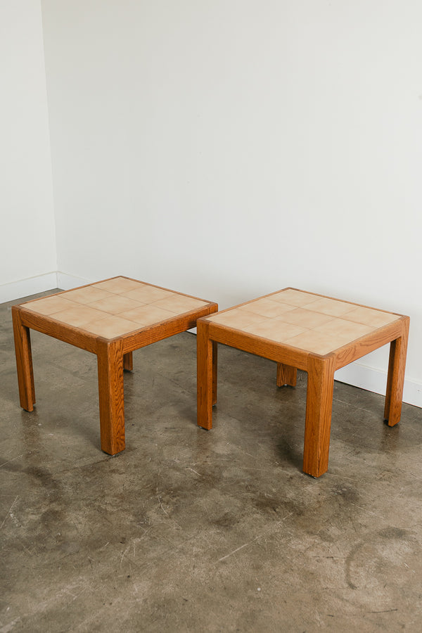 Oak Tiled End Tables