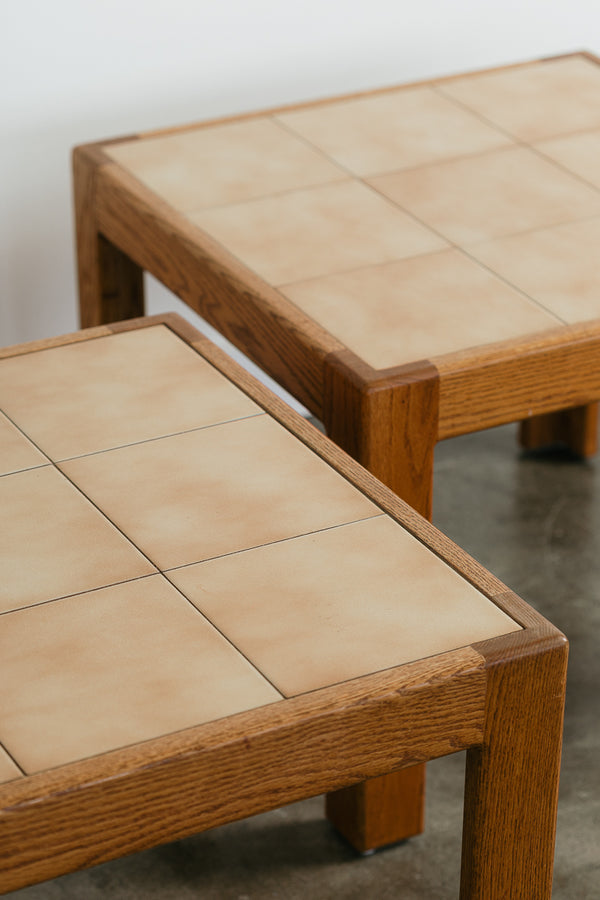 Oak Tiled End Tables