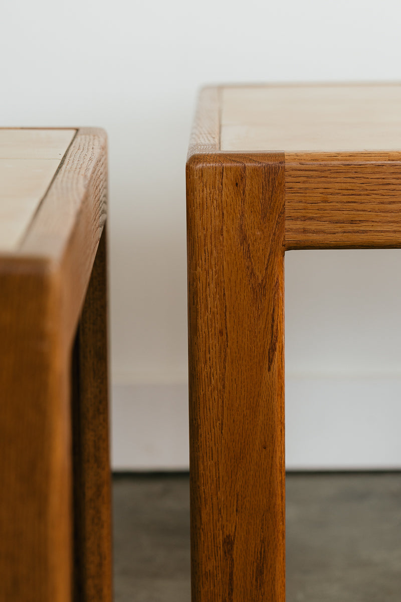 Oak Tiled End Tables