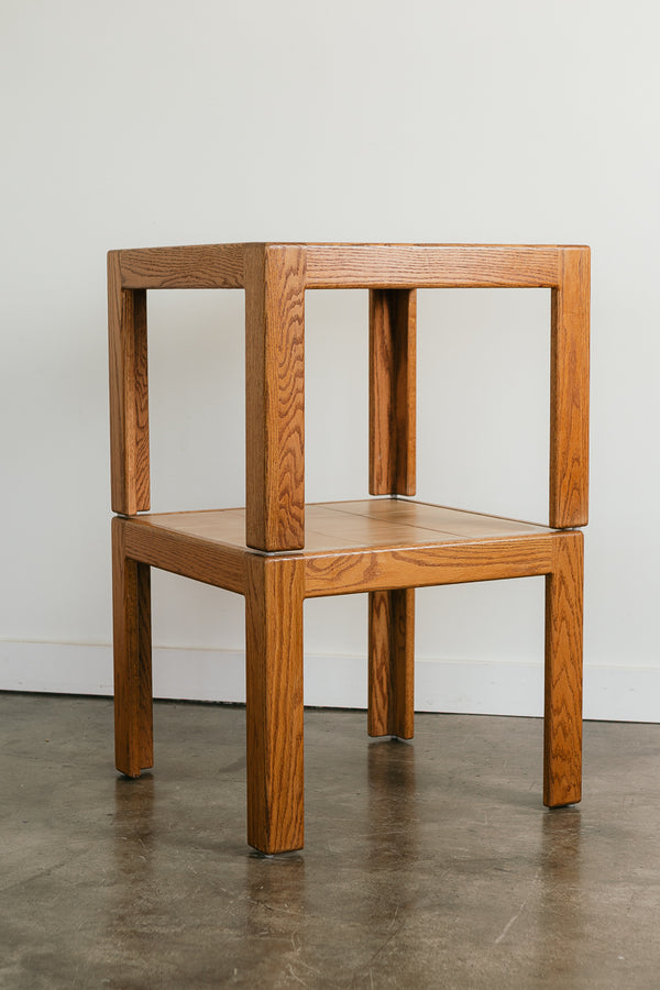Oak Tiled End Tables
