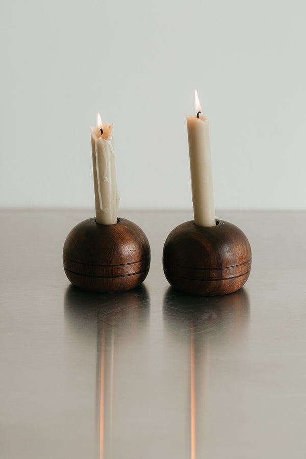 Vintage Wooden Candleholders