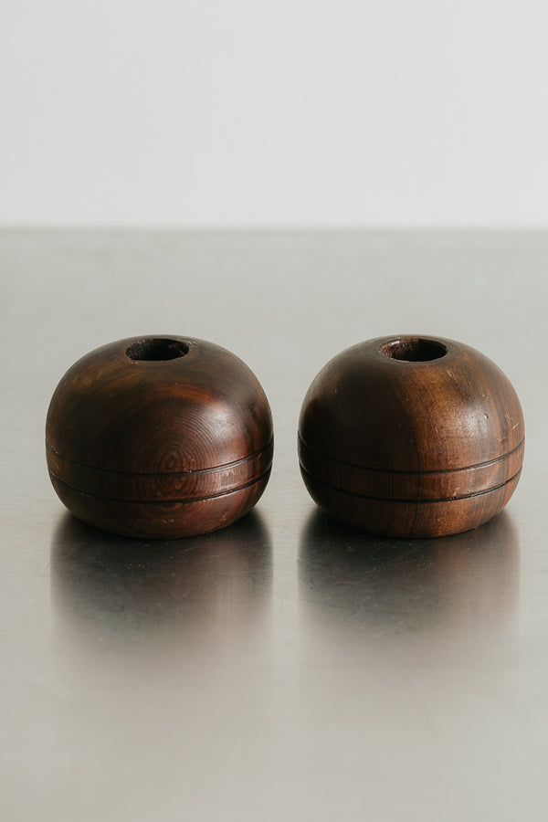 Vintage Wooden Candleholders