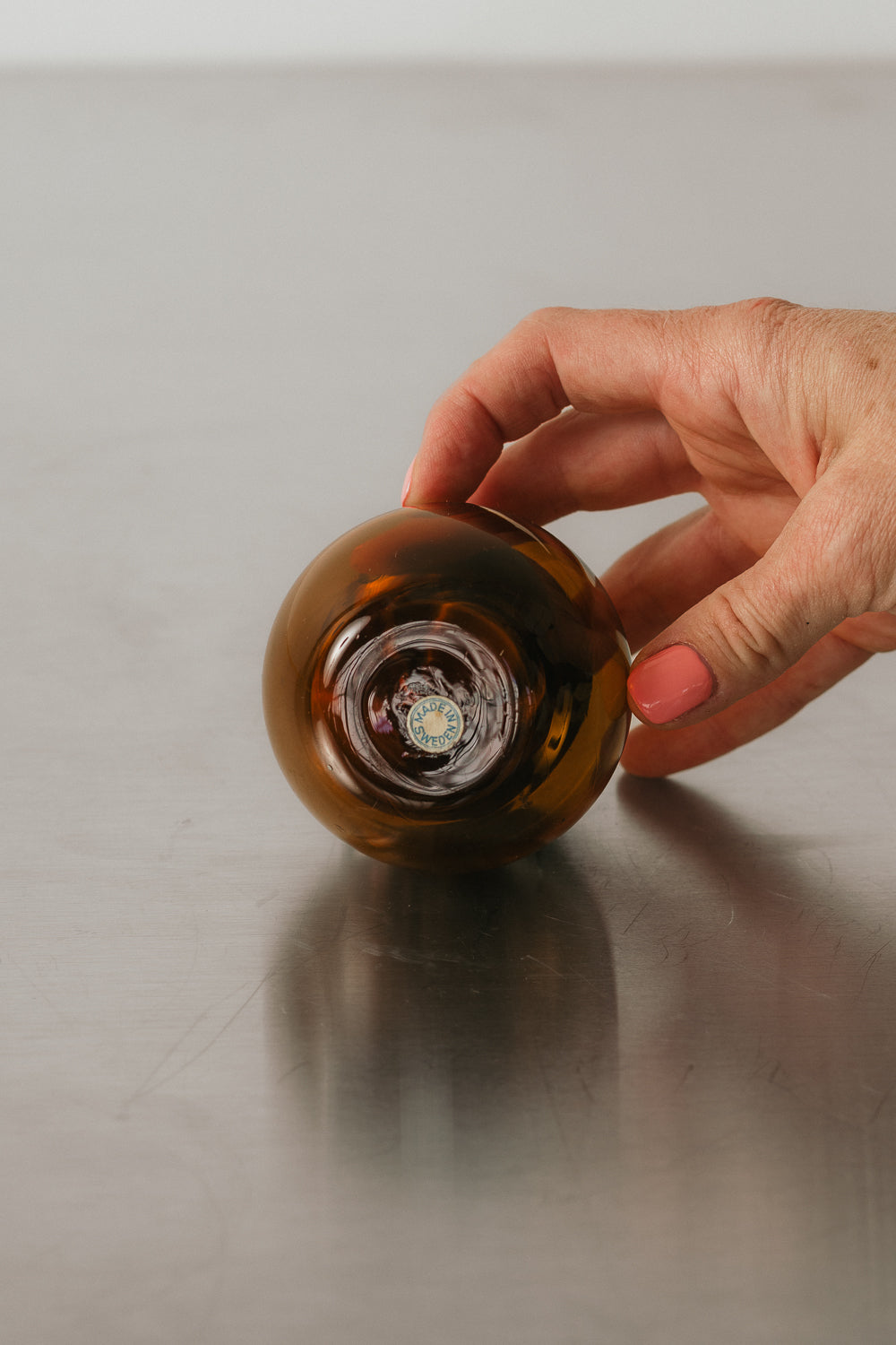 Amber Glass Candlestick