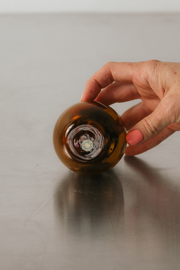 Amber Glass Candlestick