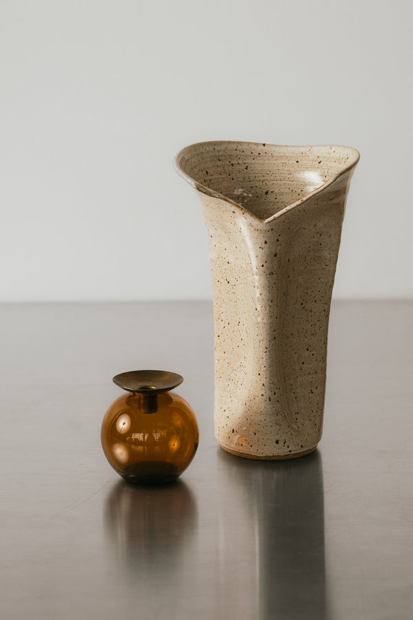 Amber Glass Candlestick