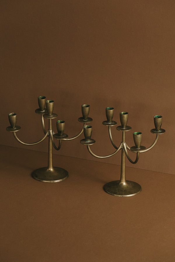 Brass Candelabra Pair