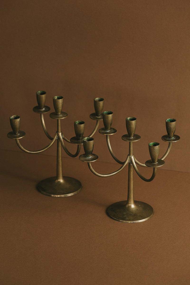 Brass Candelabra Pair
