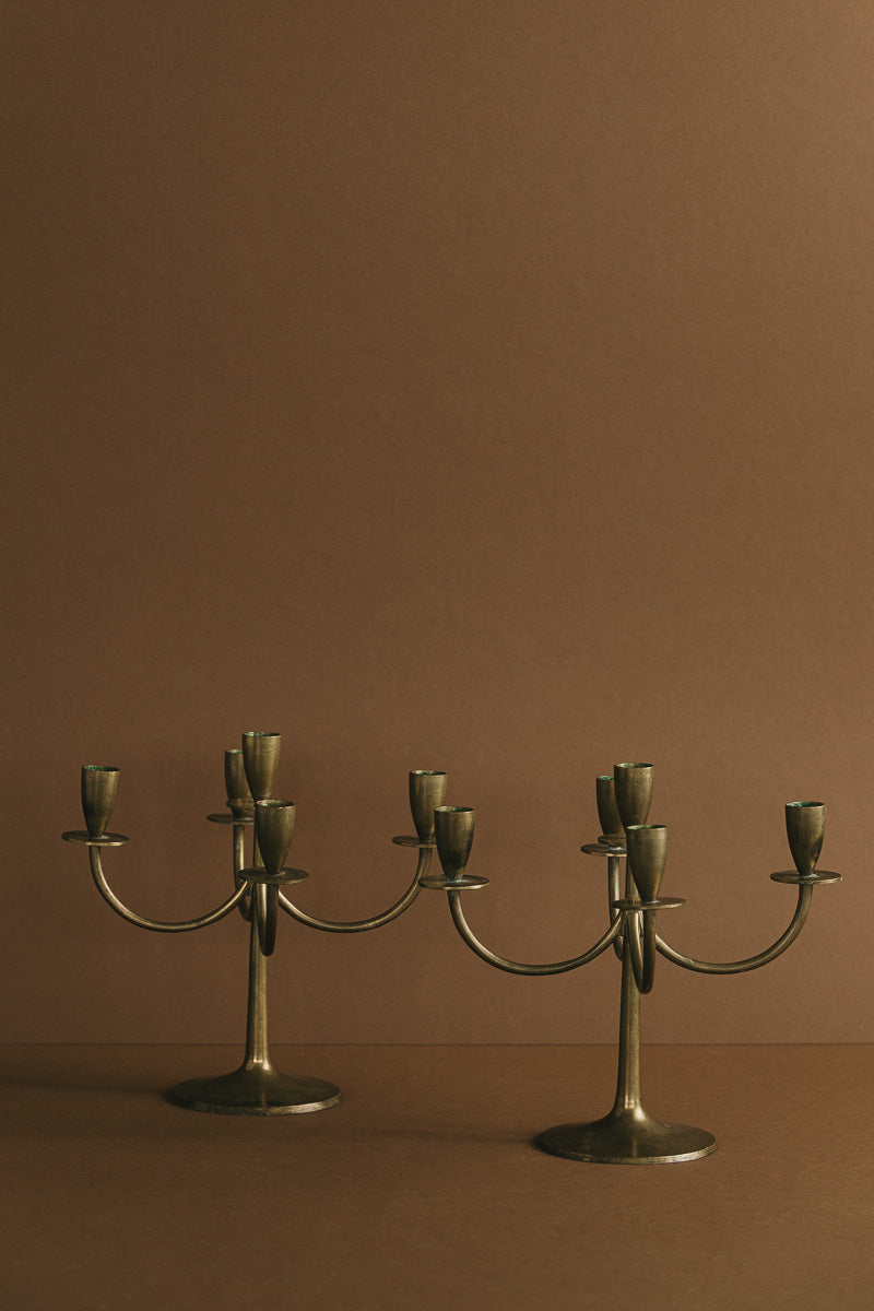 Brass Candelabra Pair