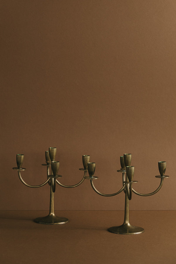 Brass Candelabra Pair