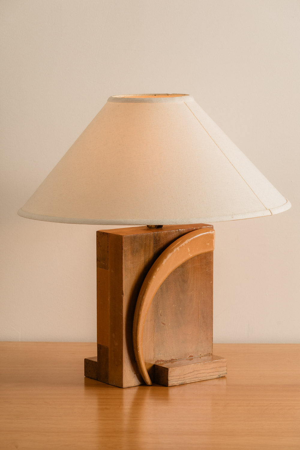 Sculptural Wood Lamp
