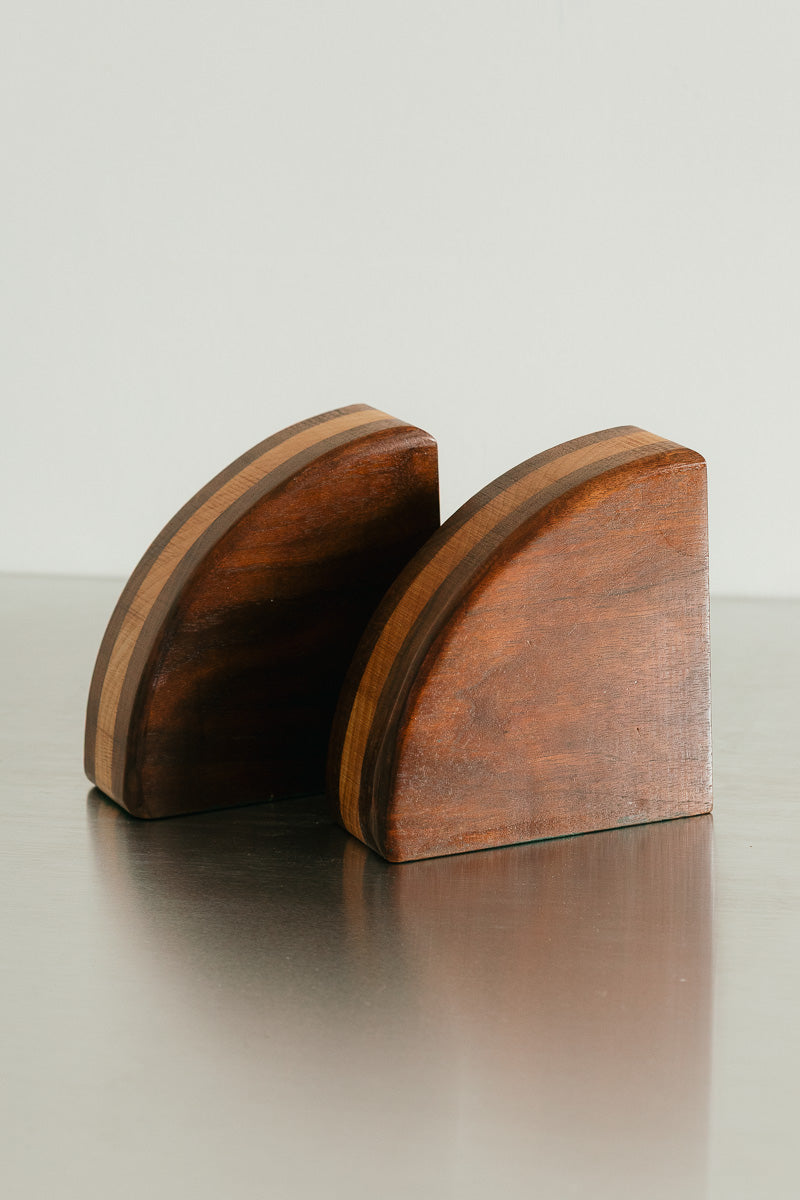 Vintage Wood Bookends