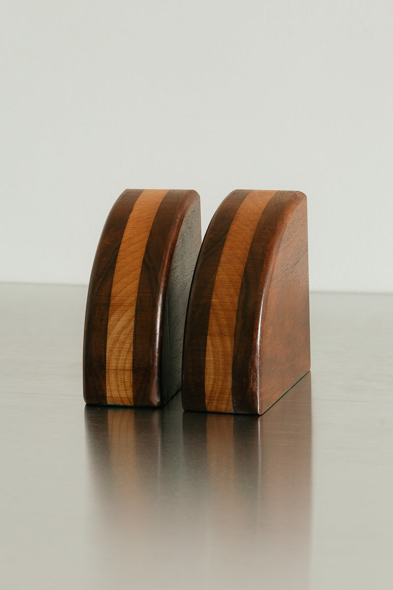 Vintage Wood Bookends