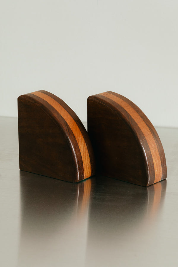 Vintage Wood Bookends