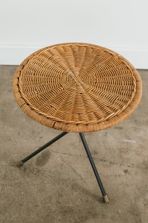 RESERVED | Wicker Tripod Table