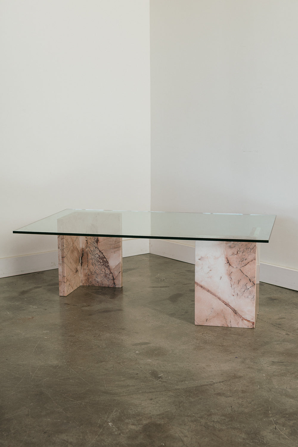 Vintage Stone & Glass Coffee Table