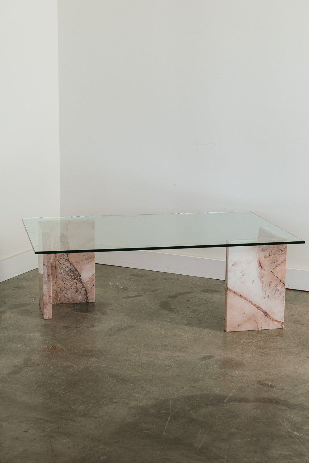 Vintage Stone & Glass Coffee Table