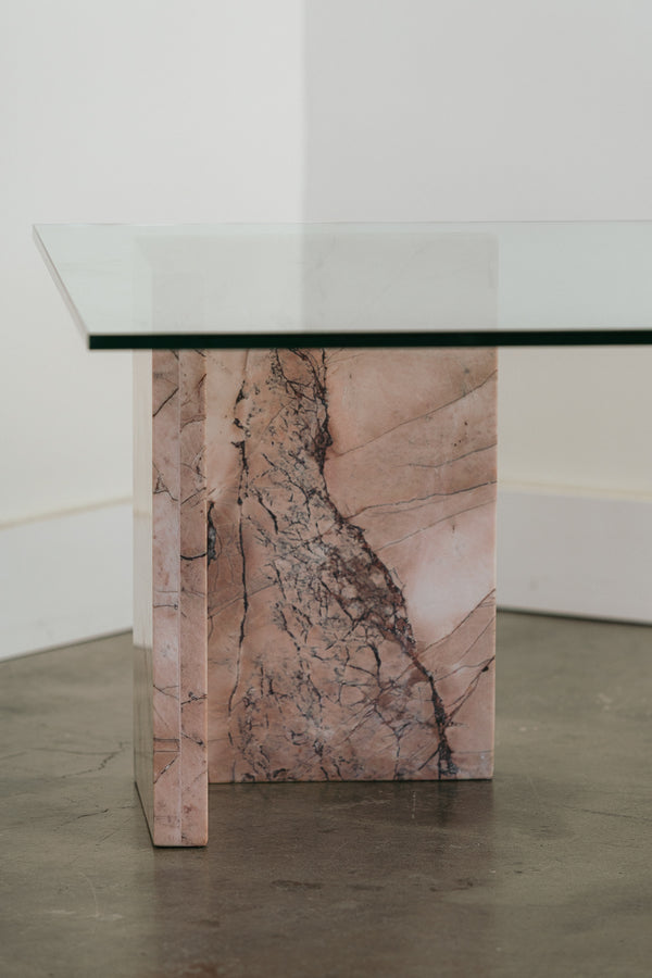 Vintage Stone & Glass Coffee Table