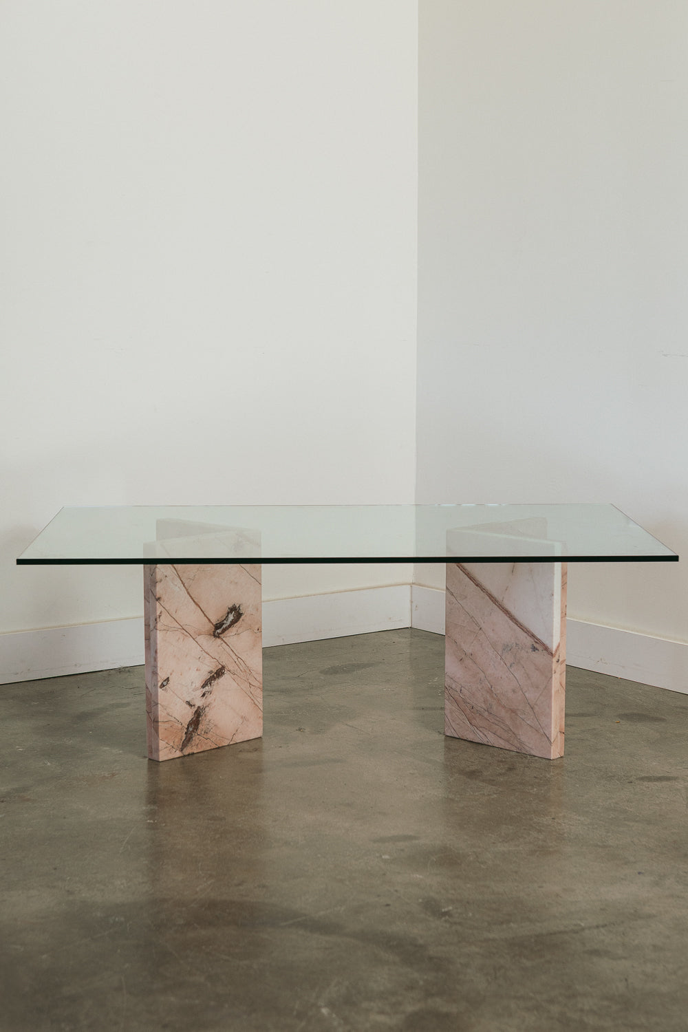 Vintage Stone & Glass Coffee Table