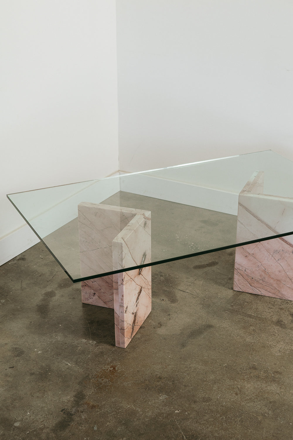 Vintage Stone & Glass Coffee Table