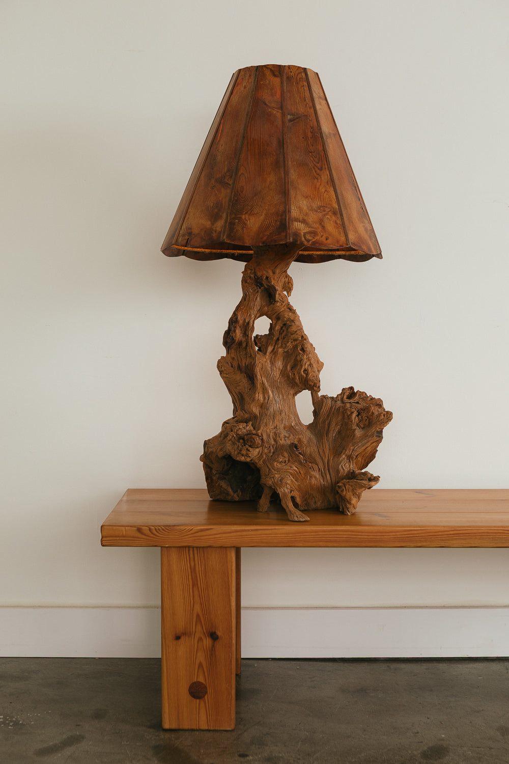 Burl Wood Table Lamp