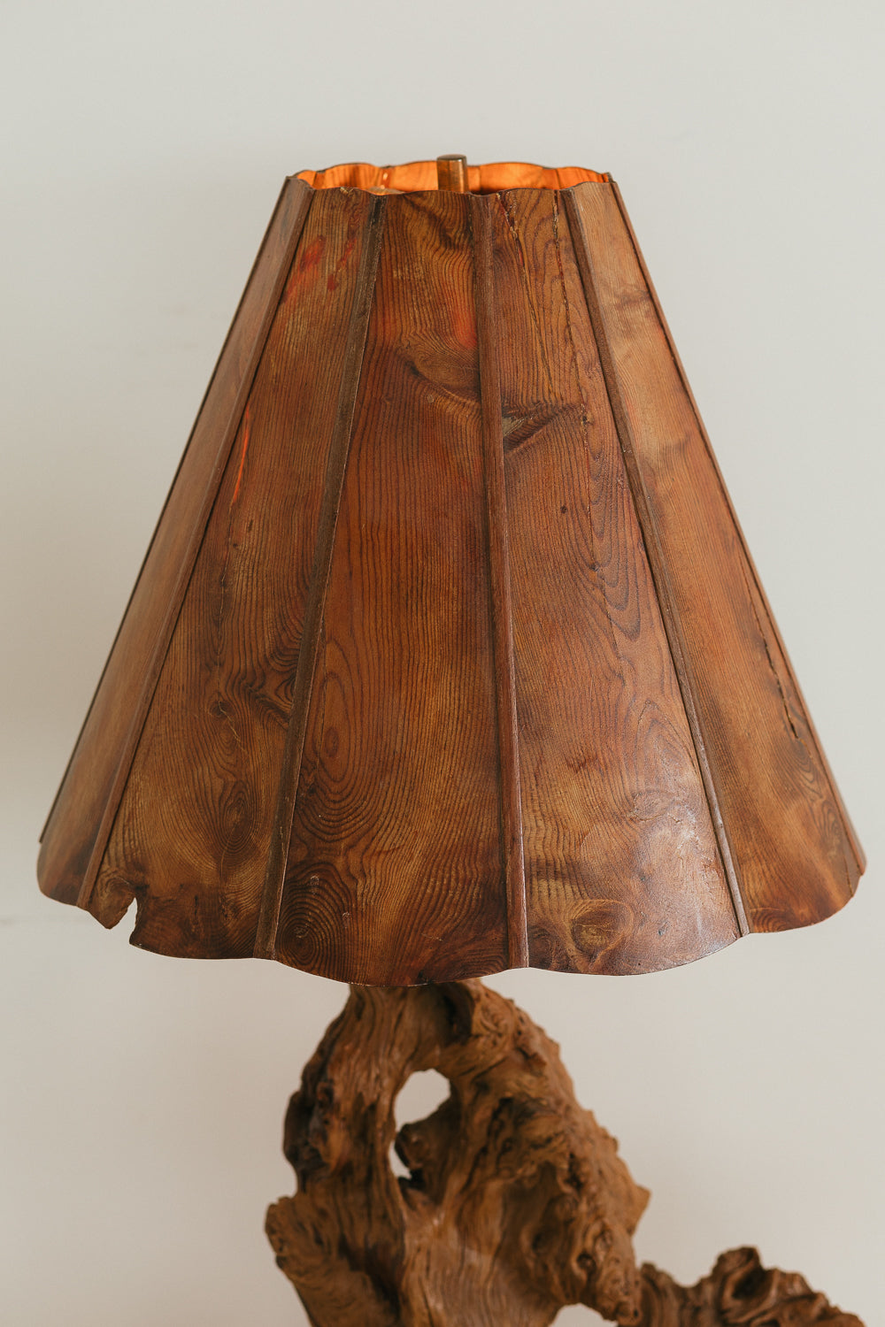 Burl Wood Table Lamp