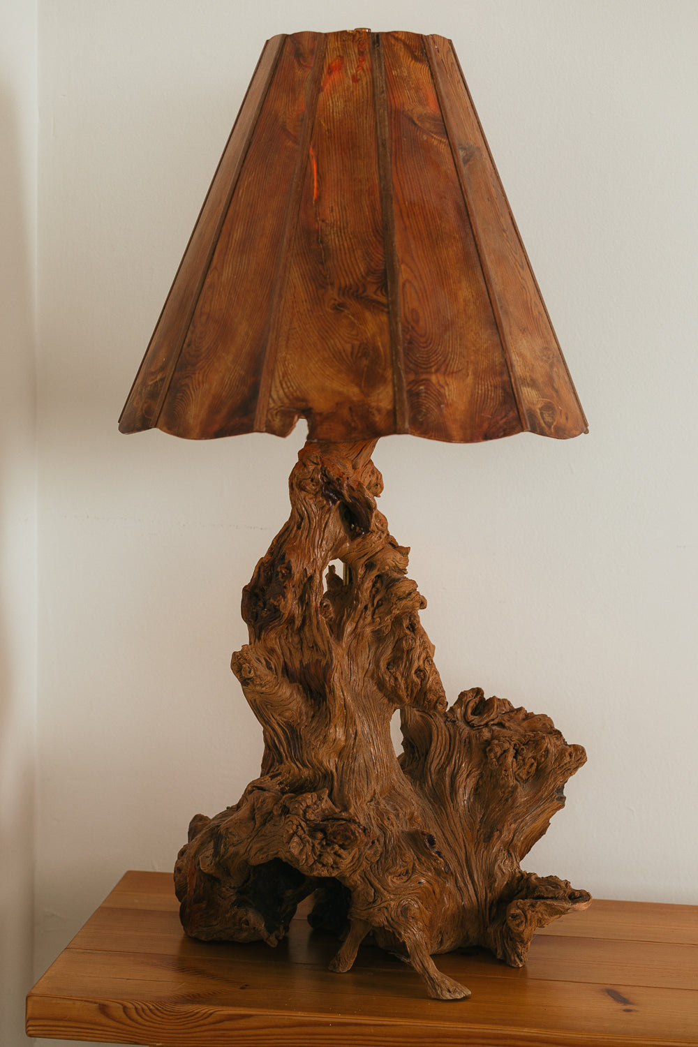 Burl Wood Table Lamp