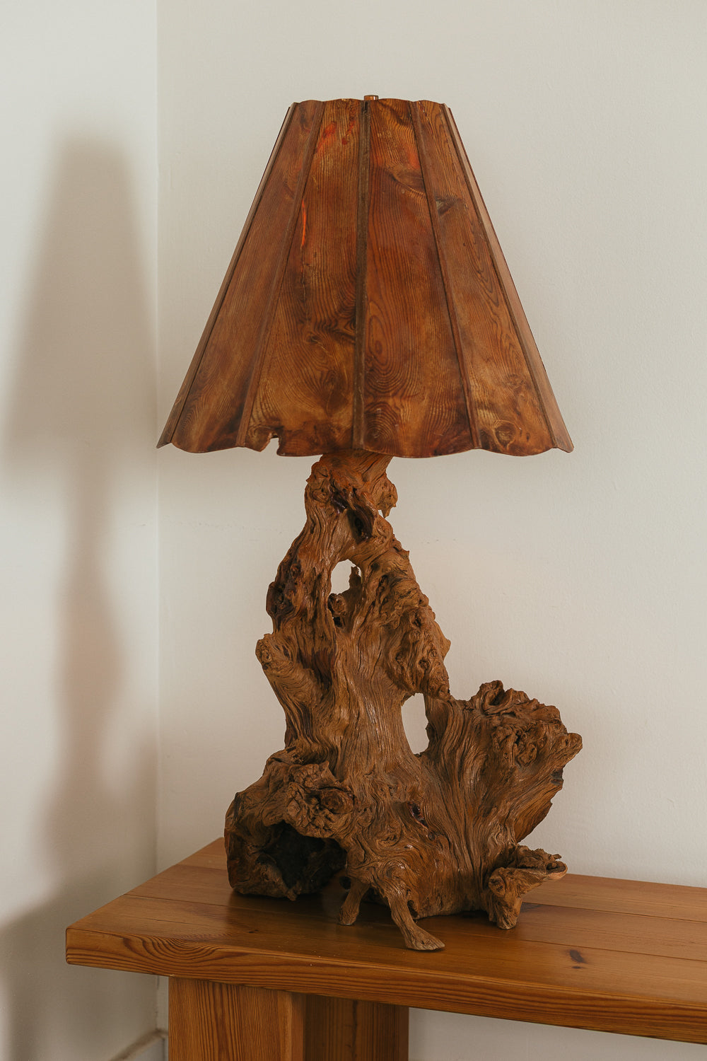Burl Wood Table Lamp