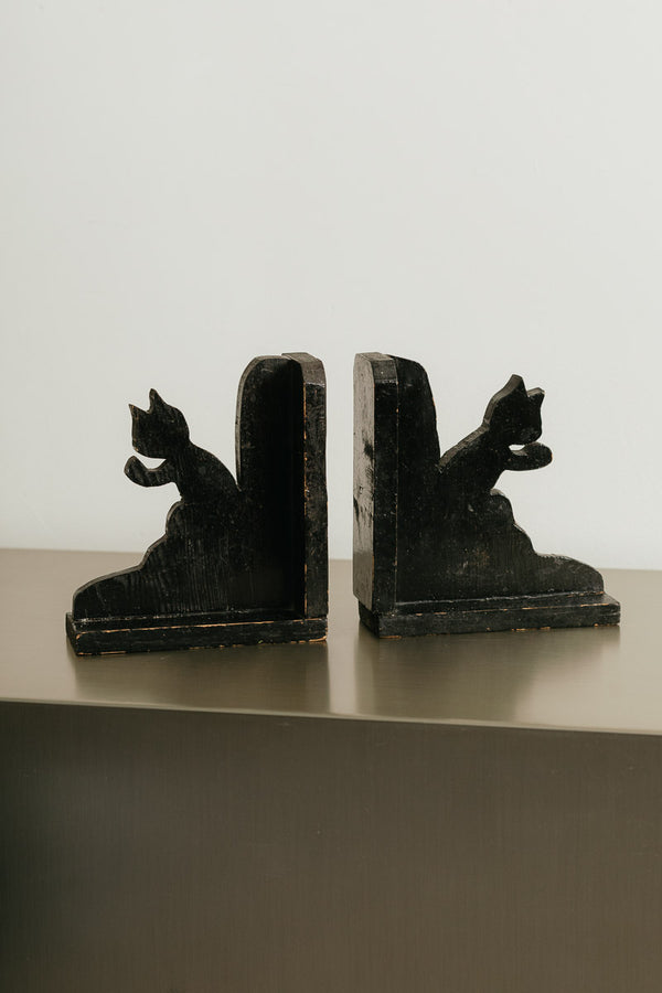 Folk Art Cat Bookends