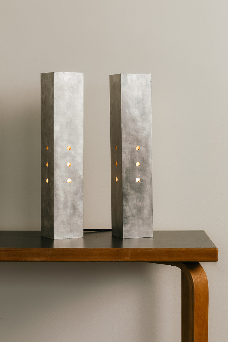 Brutalist Steel Lamps