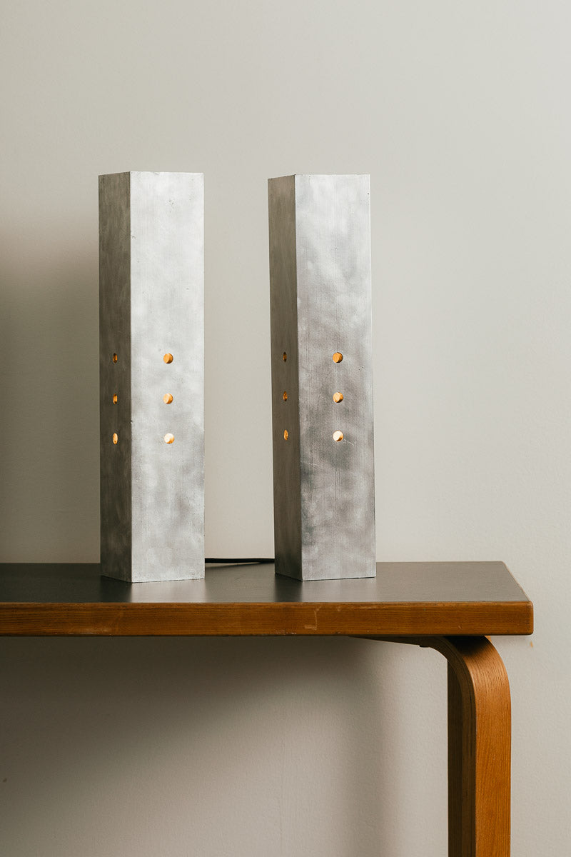 Brutalist Steel Lamps
