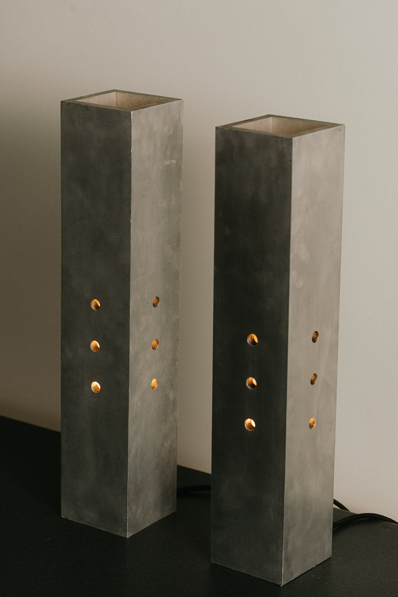 Brutalist Steel Lamps