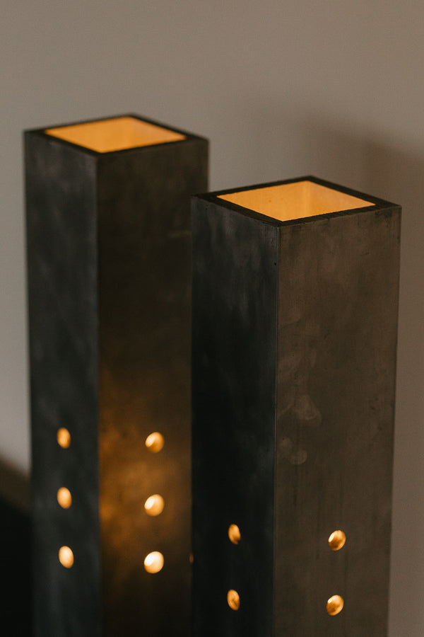 Brutalist Steel Lamps