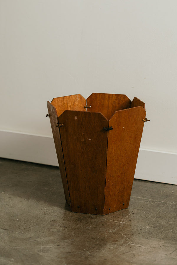 Folk Art Wastebasket