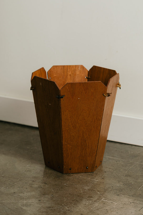 Folk Art Wastebasket