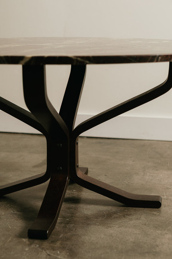 Bentwood & Marble Coffee Table