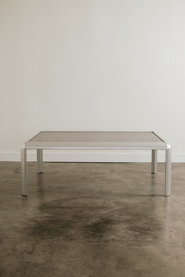 Aluminum Smoke Glass Coffee Table