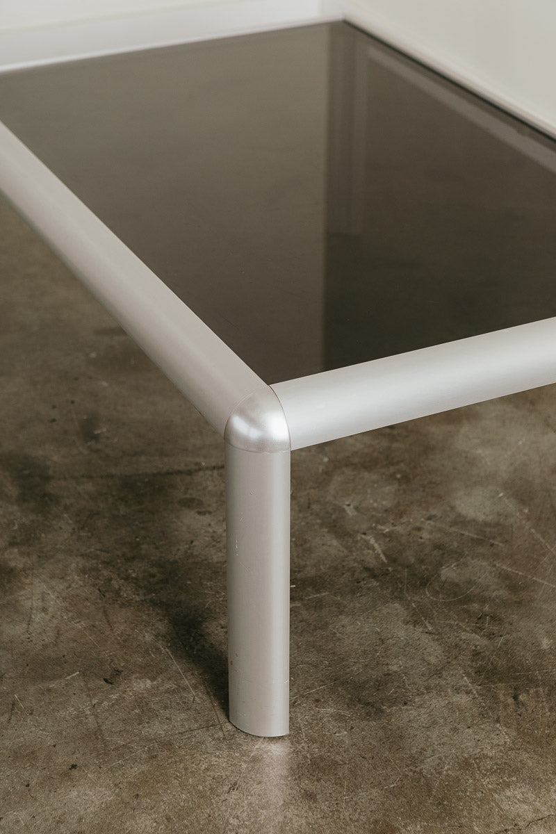 Aluminum Smoke Glass Coffee Table