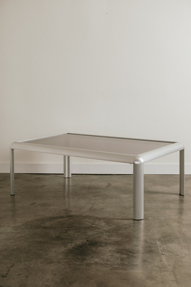 Aluminum Smoke Glass Coffee Table