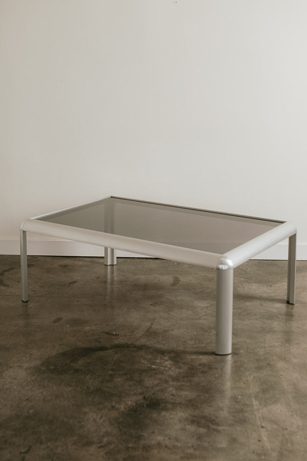 Aluminum Smoke Glass Coffee Table